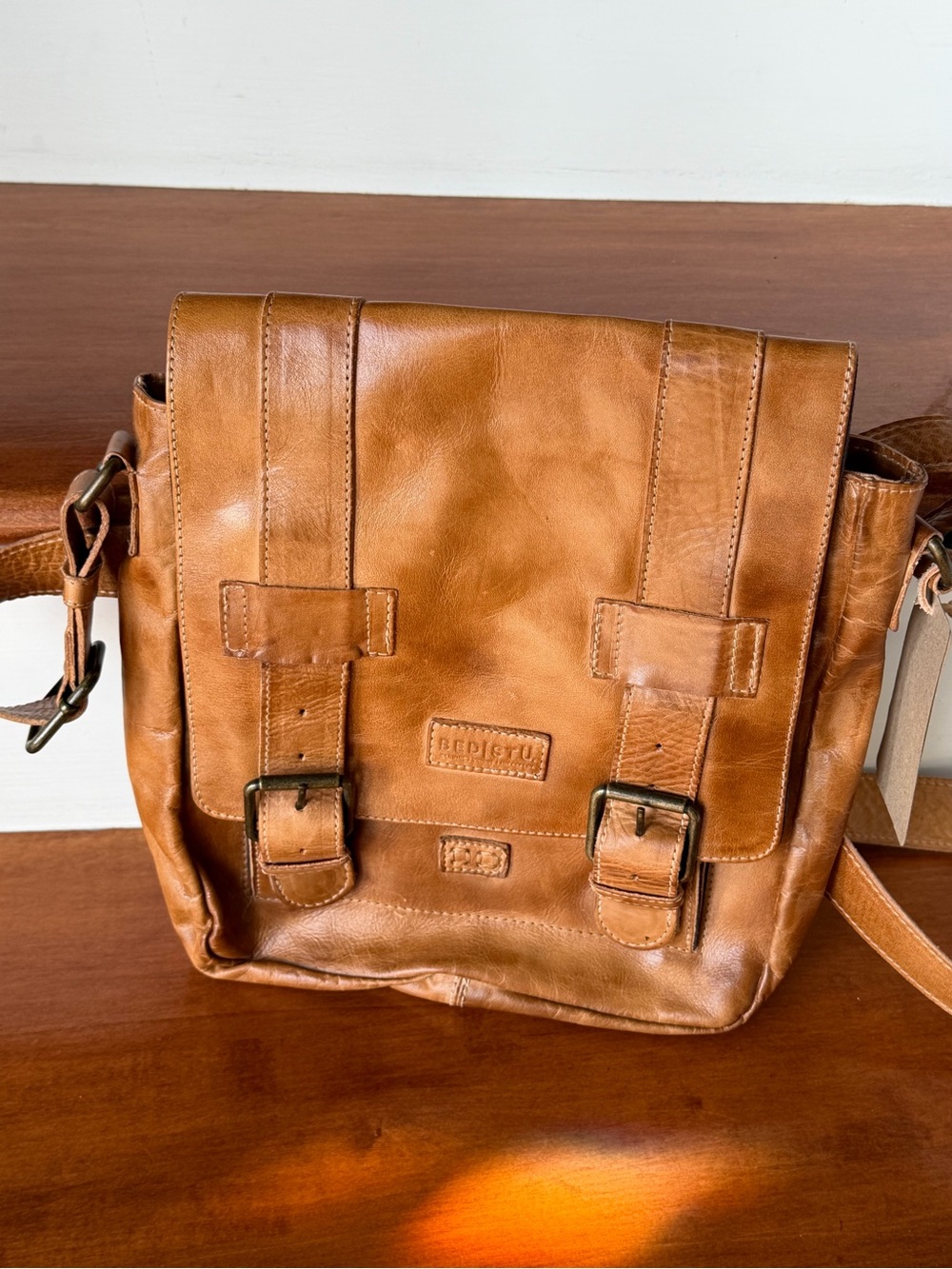 Bed Stu Tan Rustic Leather Crossbody Bag NWT